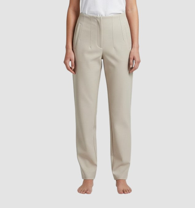 Pantalon femme taille haute slim en coupe crayon longue raffiné