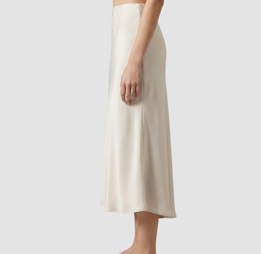 Jupe en satin pour femme, taille haute, confortable, style élégant