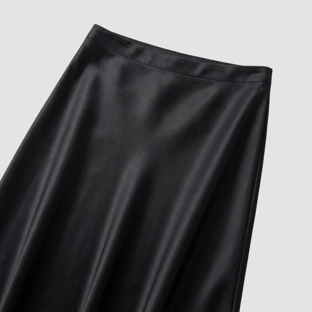 Jupe en satin pour femme, taille haute, confortable, style élégant