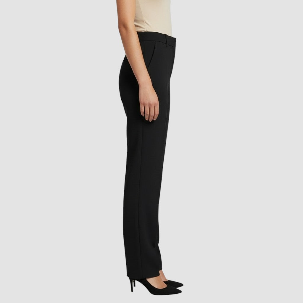 Pantalon femme taille haute slim en coupe crayon longue raffiné