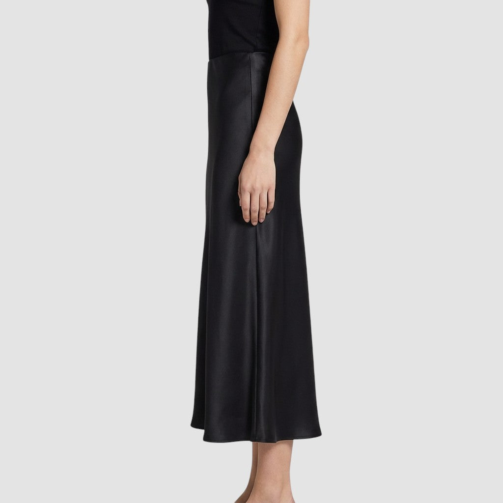 Jupe en satin pour femme, taille haute, confortable, style élégant