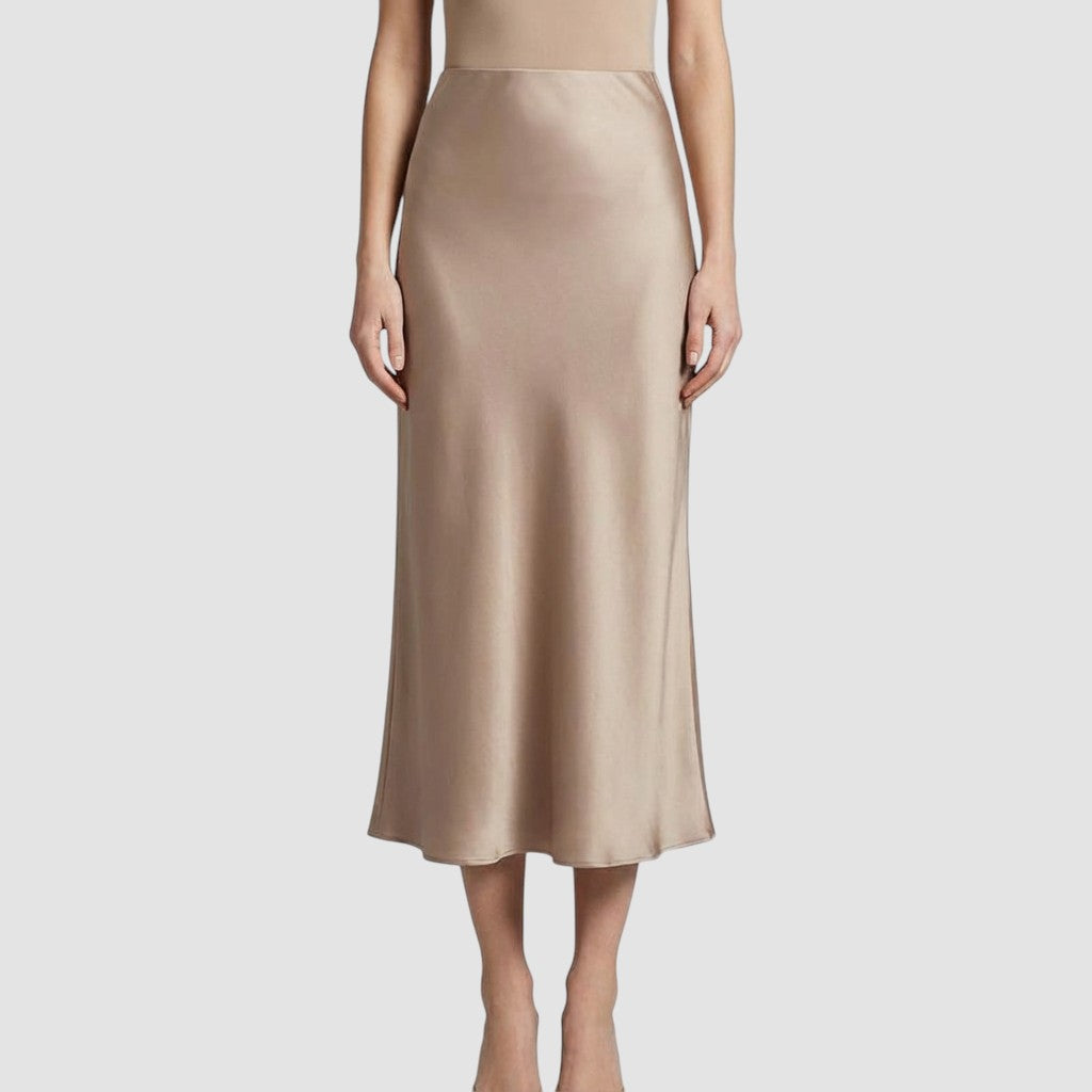 Jupe en satin pour femme, taille haute, confortable, style élégant