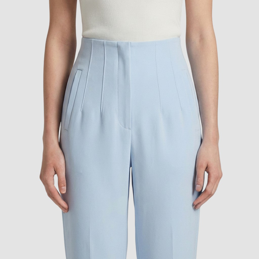 Pantalon femme taille haute slim en coupe crayon longue raffiné