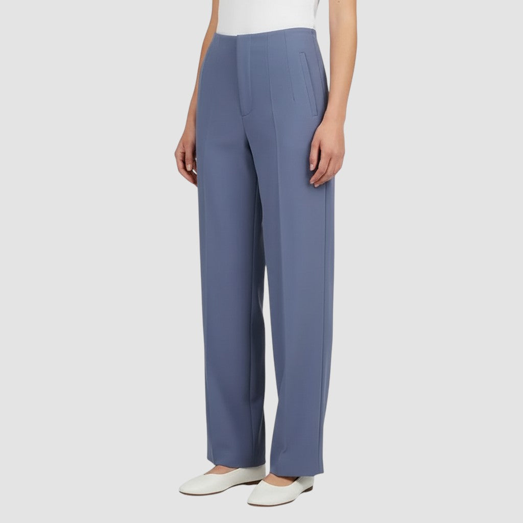 Pantalon femme taille haute slim en coupe crayon longue raffiné