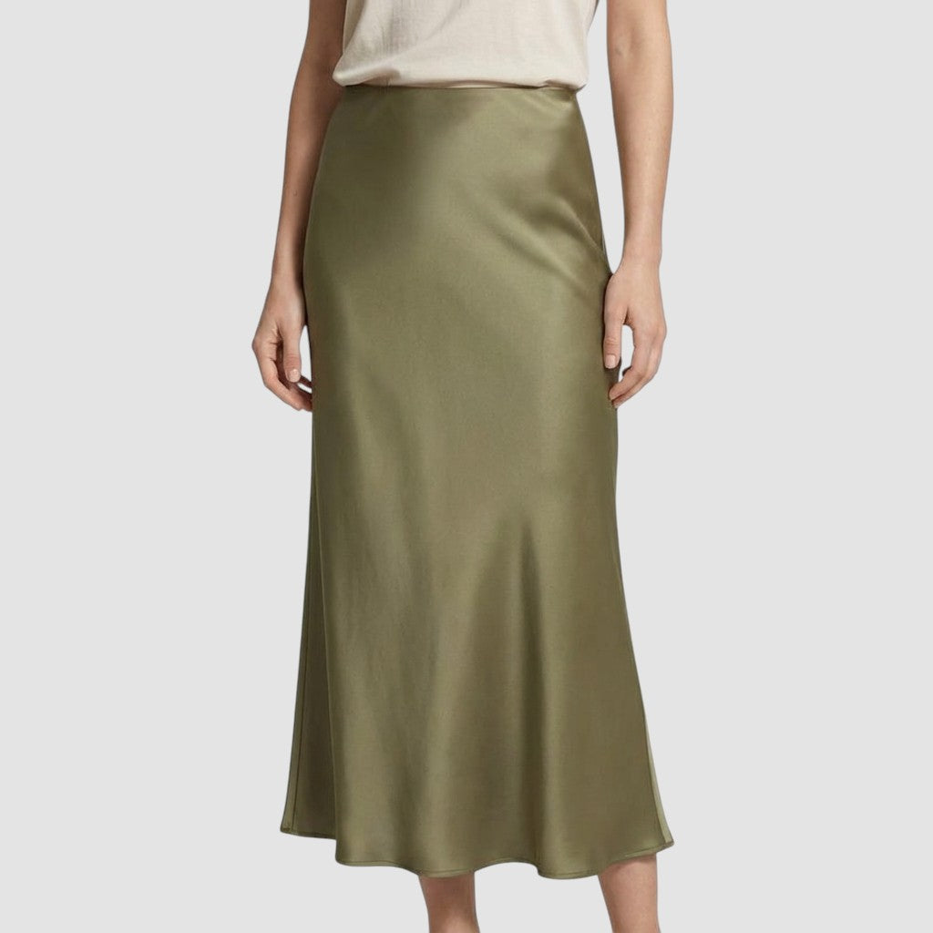 Jupe en satin pour femme, taille haute, confortable, style élégant