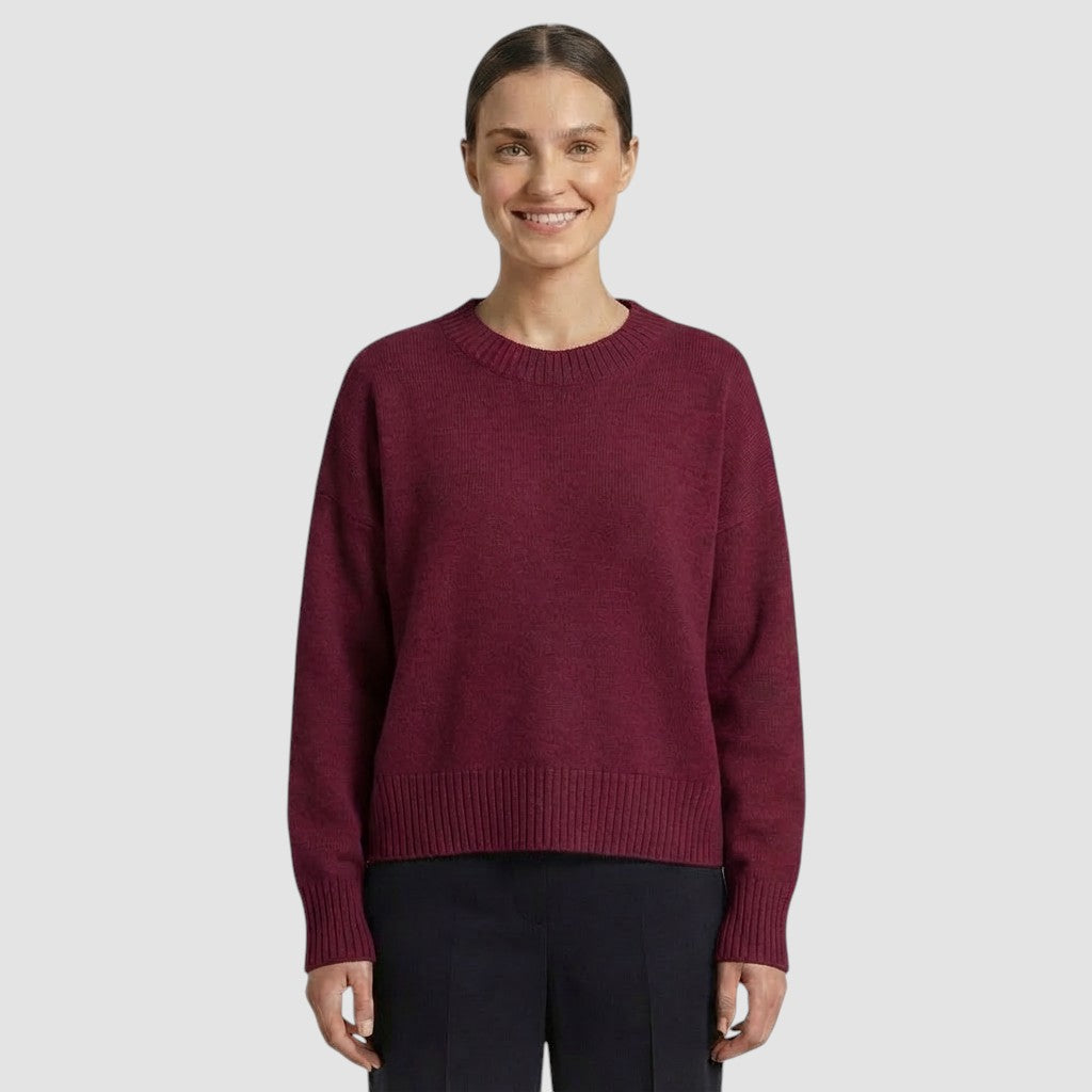 Pull en maille à manches longues pour femme col rond doux