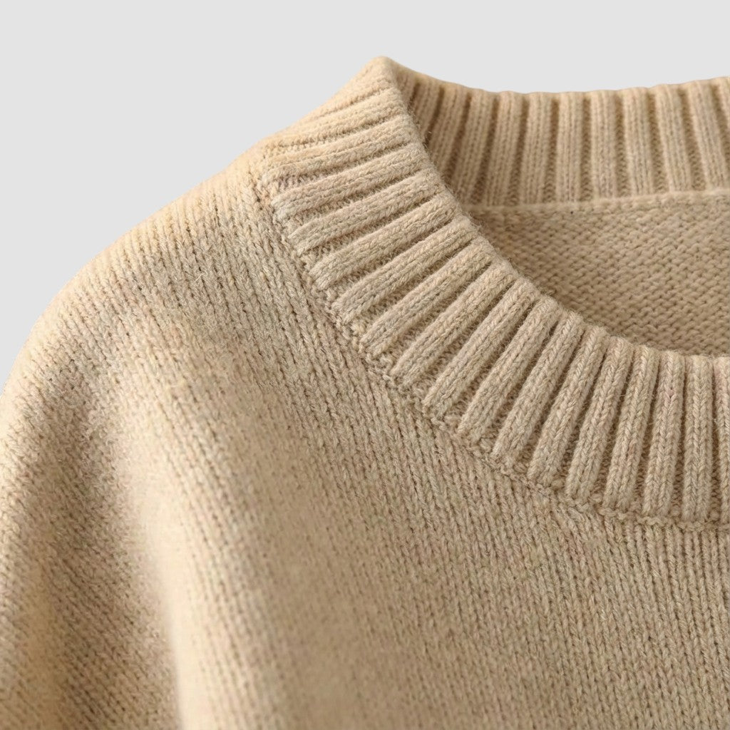 Pull en maille à manches longues pour femme col rond doux