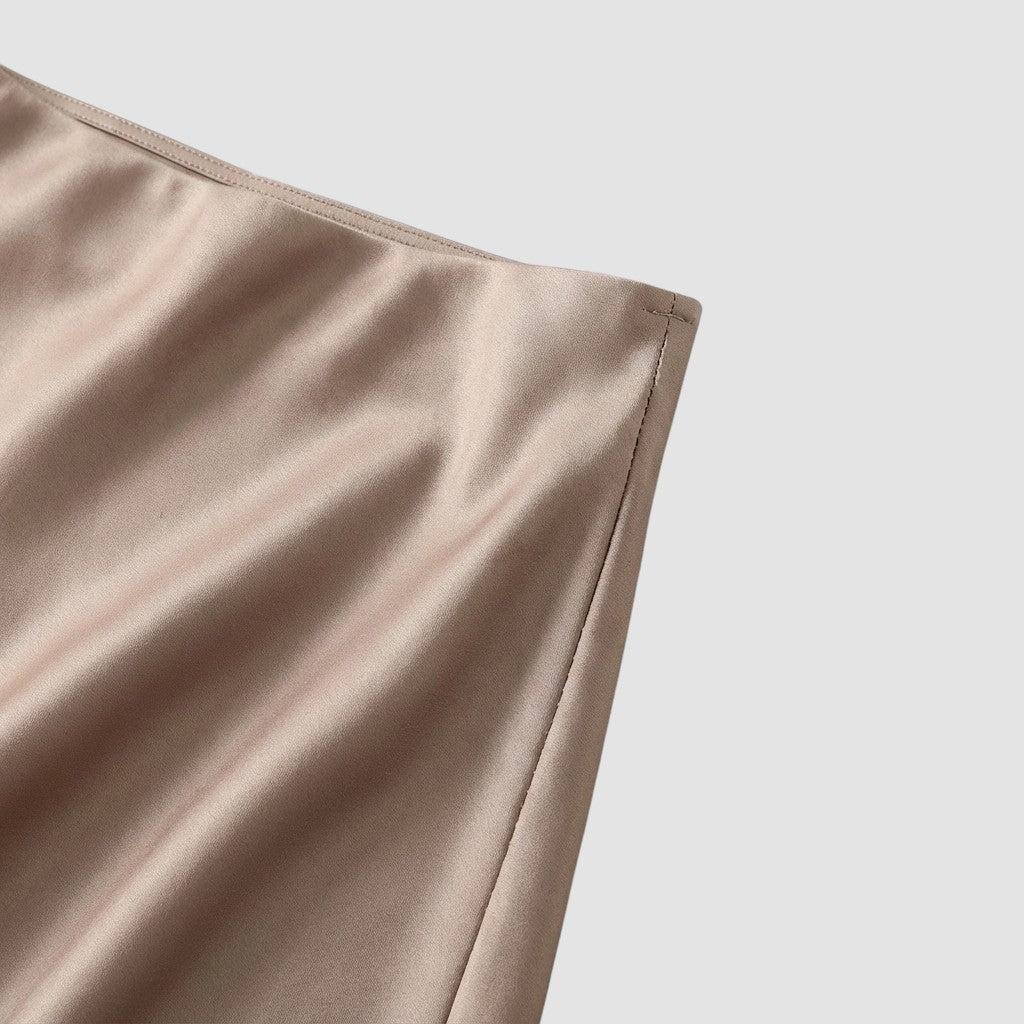 Jupe en satin pour femme, taille haute, confortable, style élégant