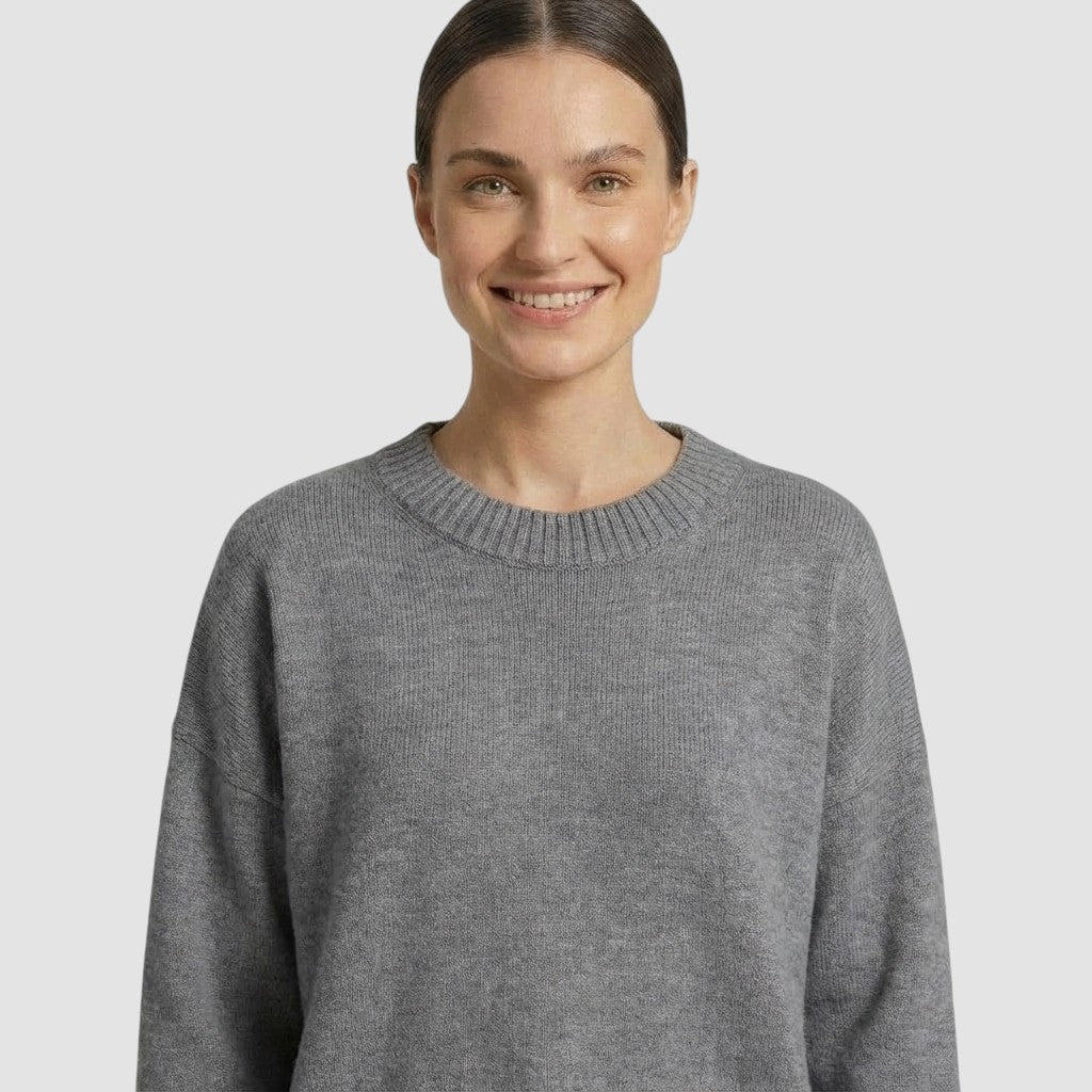 Pull en maille à manches longues pour femme col rond doux