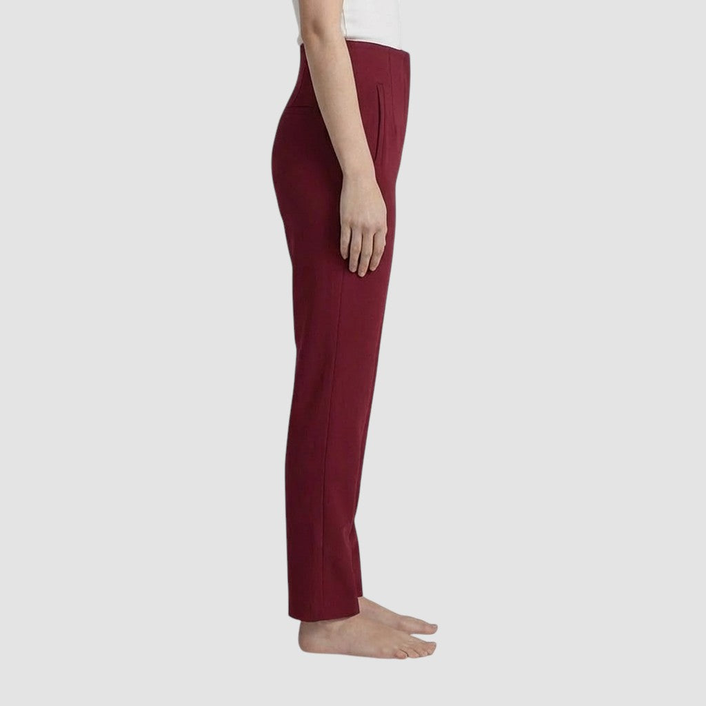 Pantalon femme taille haute slim en coupe crayon longue raffiné