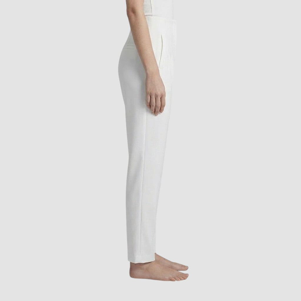 Pantalon femme taille haute slim en coupe crayon longue raffiné