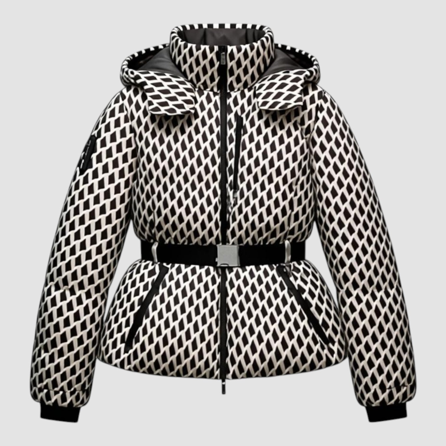 Veste d'hiver pour femme en duvet avec taille ceinturée et poignets