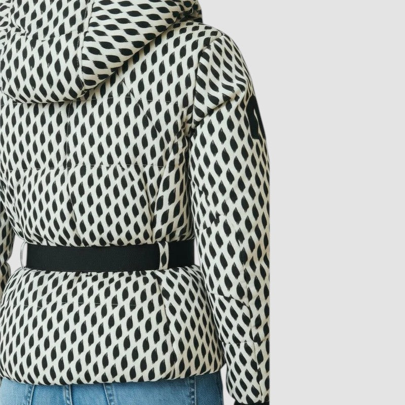 Veste d'hiver pour femme en duvet avec taille ceinturée et poignets