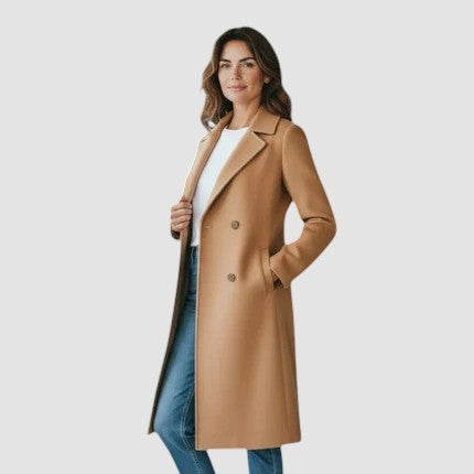 Manteau Femme Automne-Hiver à Double Boutonnage – Doublé Laine Confortable