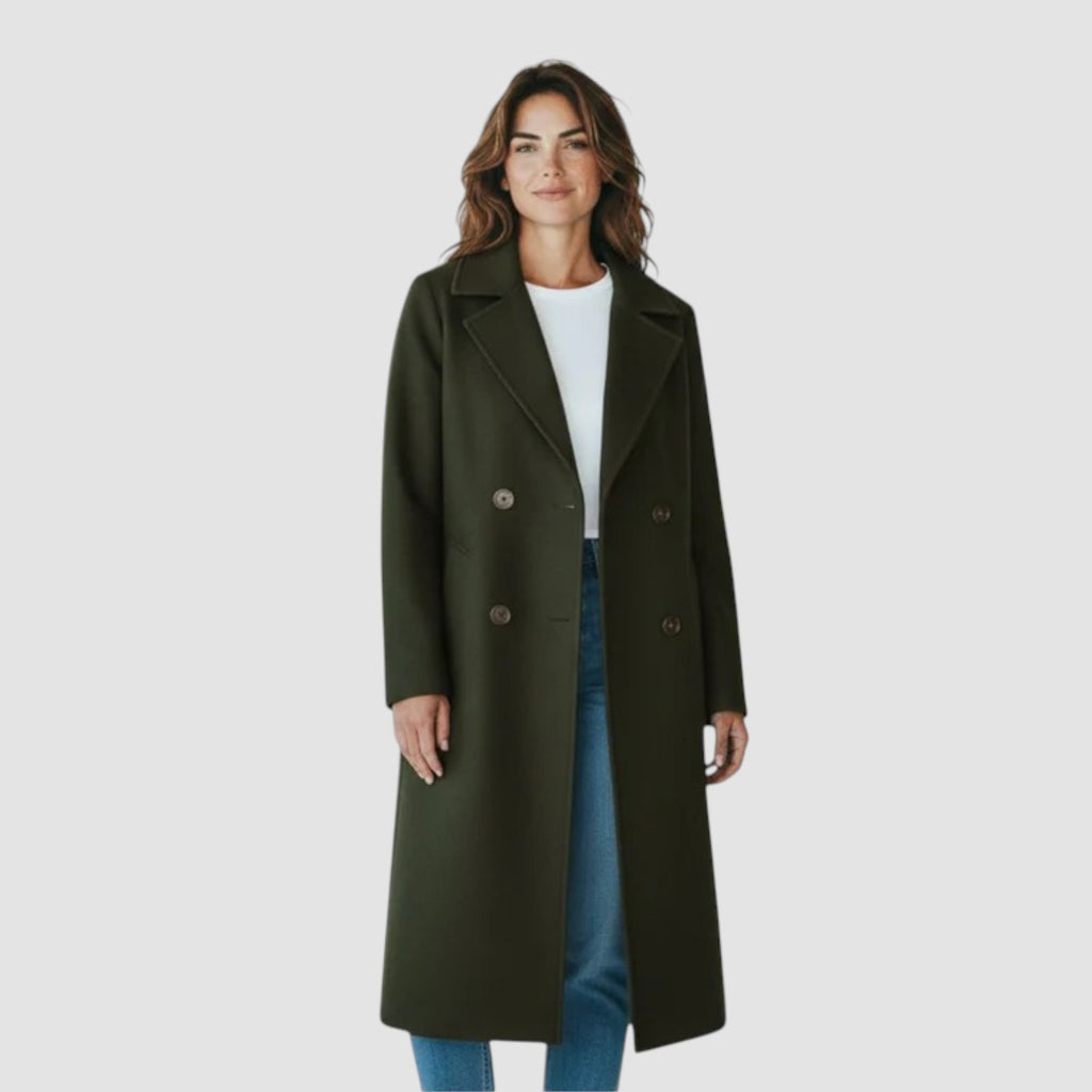 Manteau Femme Automne-Hiver à Double Boutonnage – Doublé Laine Confortable