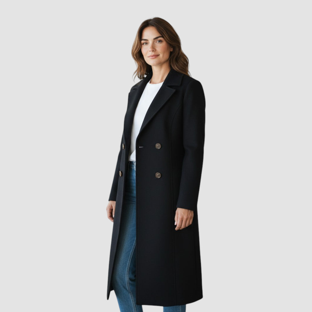 Manteau Femme Automne-Hiver à Double Boutonnage – Doublé Laine Confortable