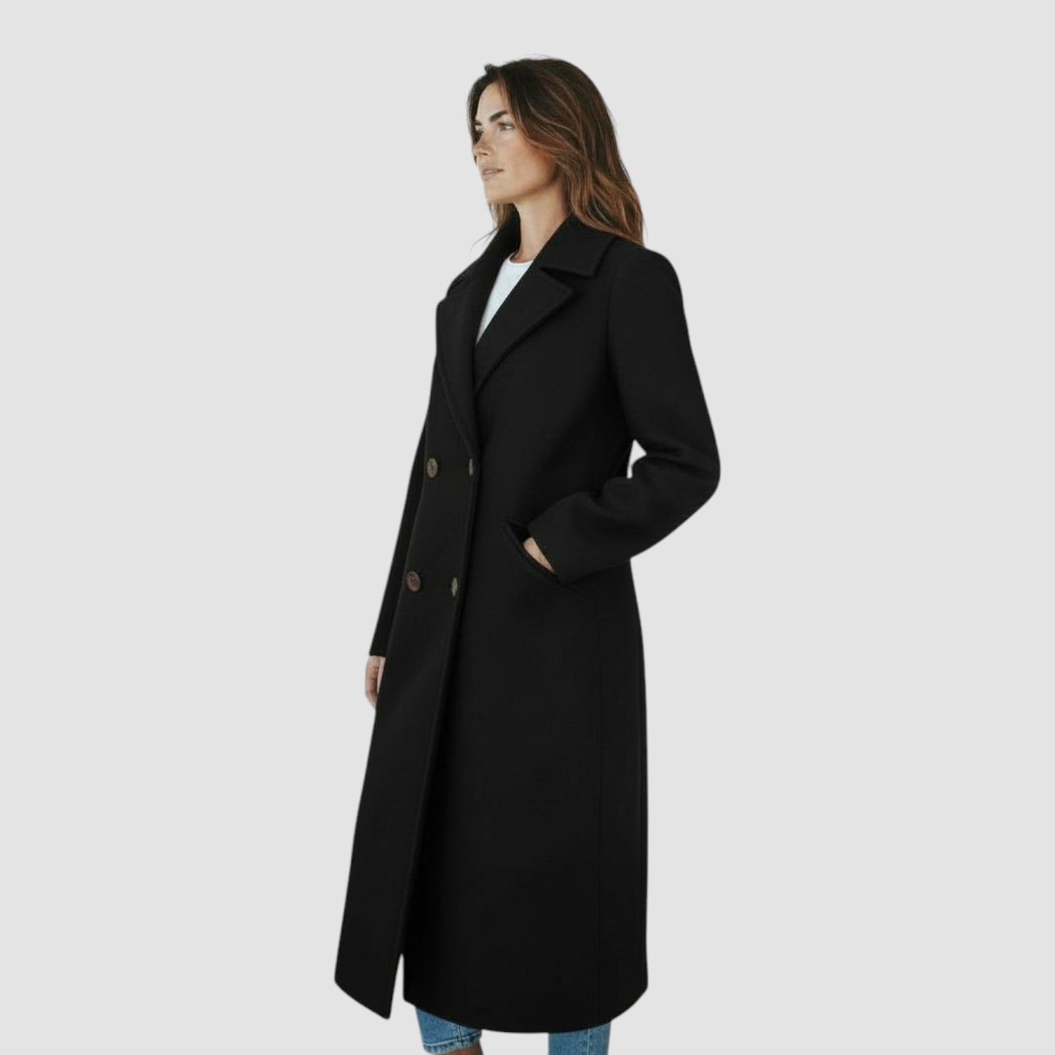 Manteau Femme Automne-Hiver à Double Boutonnage – Doublé Laine Confortable