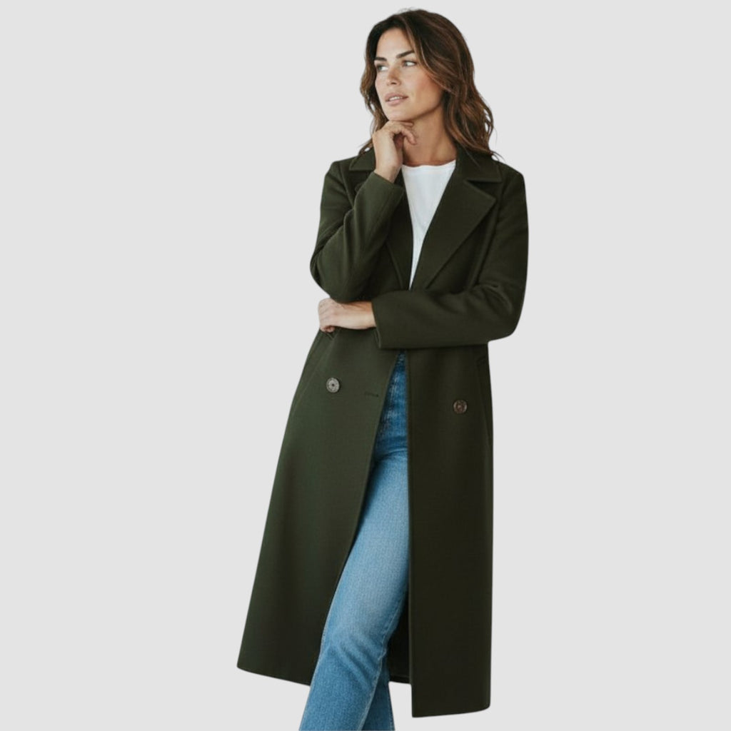 Manteau Femme Automne-Hiver à Double Boutonnage – Doublé Laine Confortable