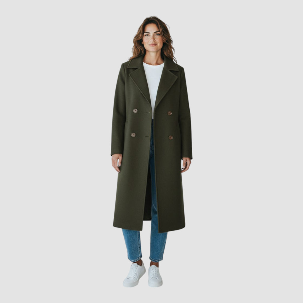 Manteau Femme Automne-Hiver à Double Boutonnage – Doublé Laine Confortable