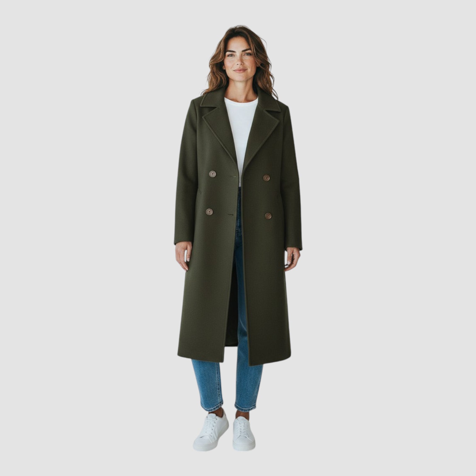 Manteau Femme Automne-Hiver à Double Boutonnage – Doublé Laine Confortable
