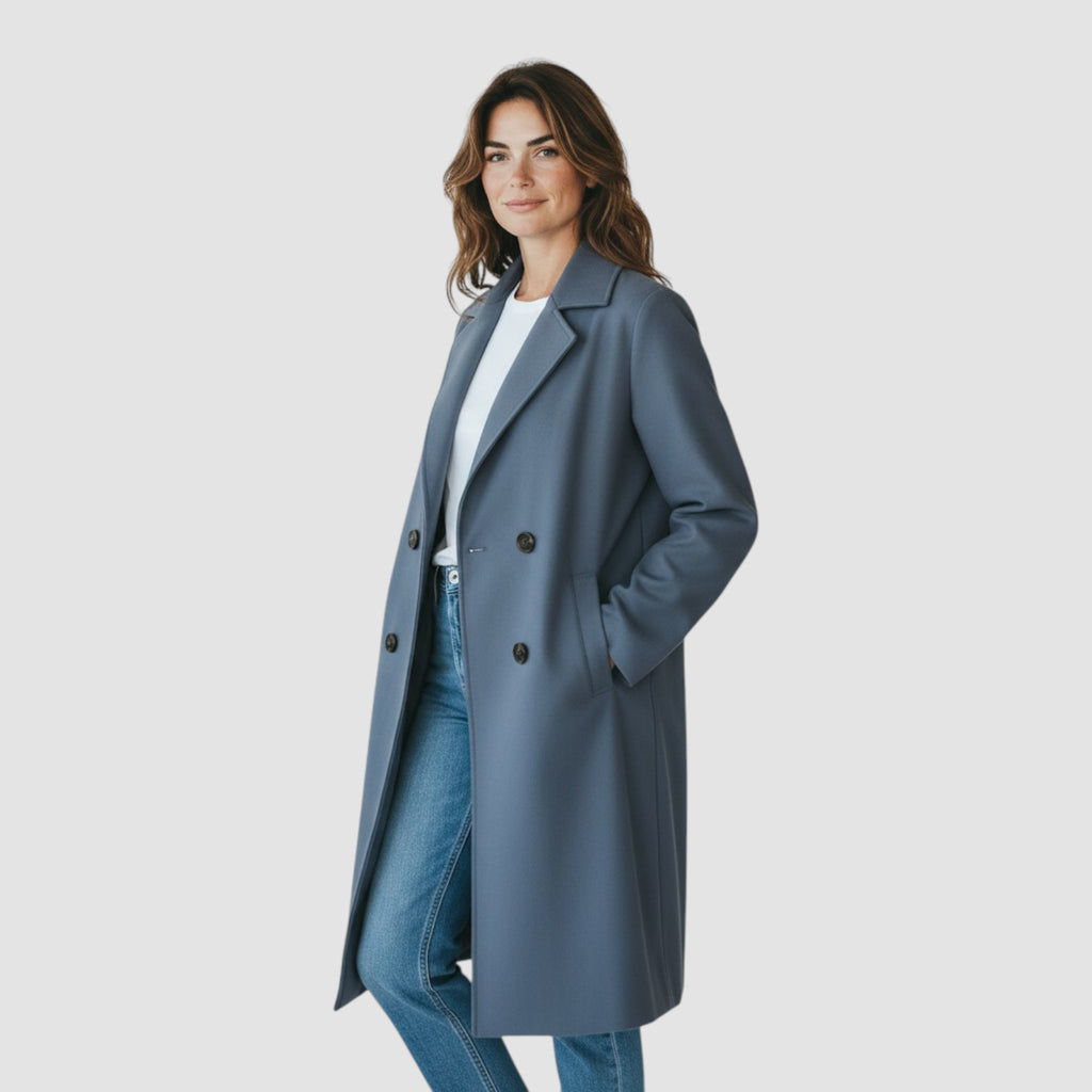 Manteau Femme Automne-Hiver à Double Boutonnage – Doublé Laine Confortable