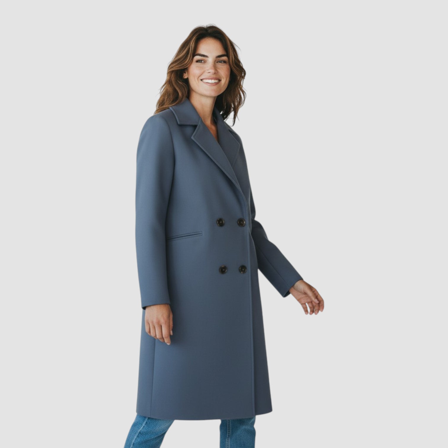 Manteau Femme Automne-Hiver à Double Boutonnage – Doublé Laine Confortable