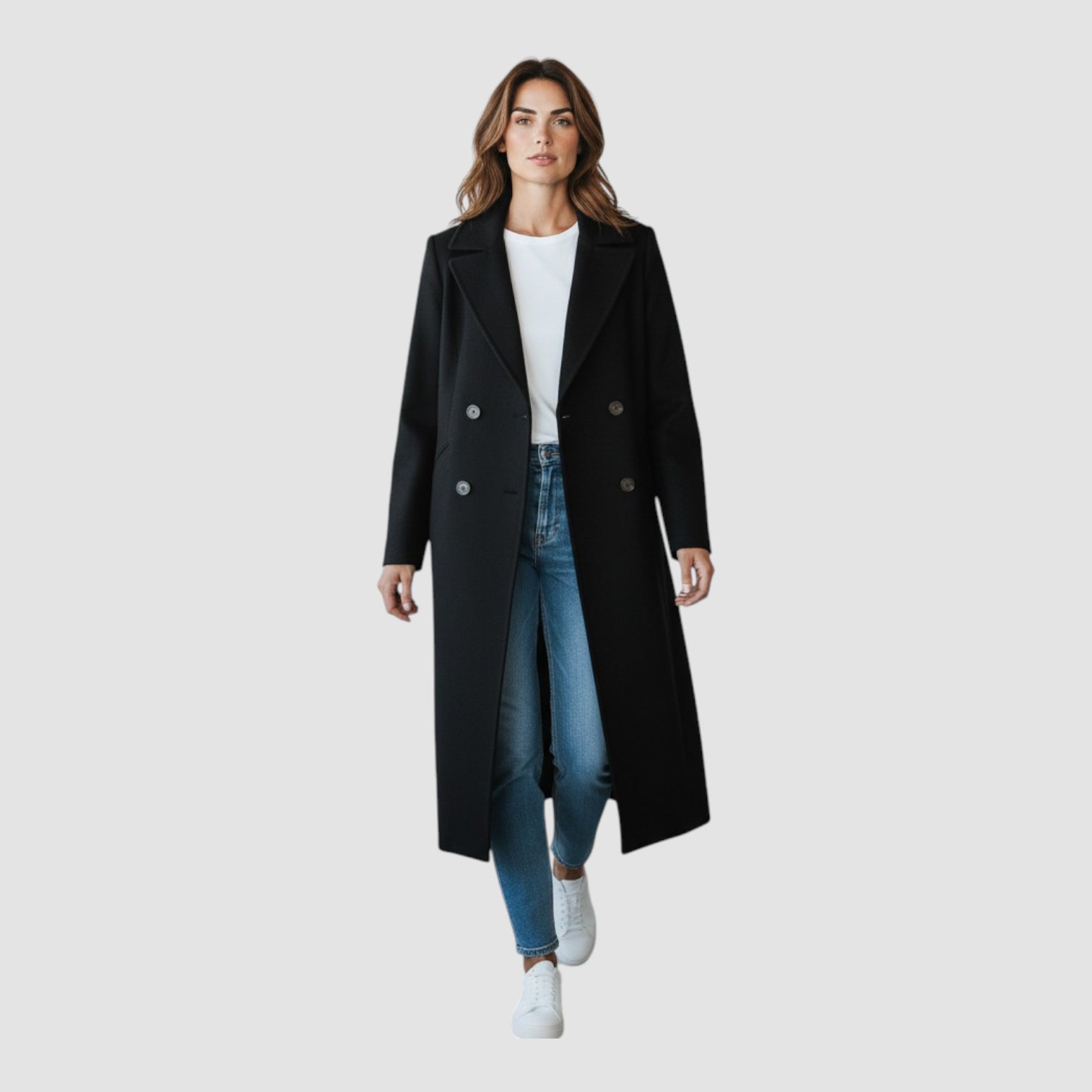 Manteau Femme Automne-Hiver à Double Boutonnage – Doublé Laine Confortable